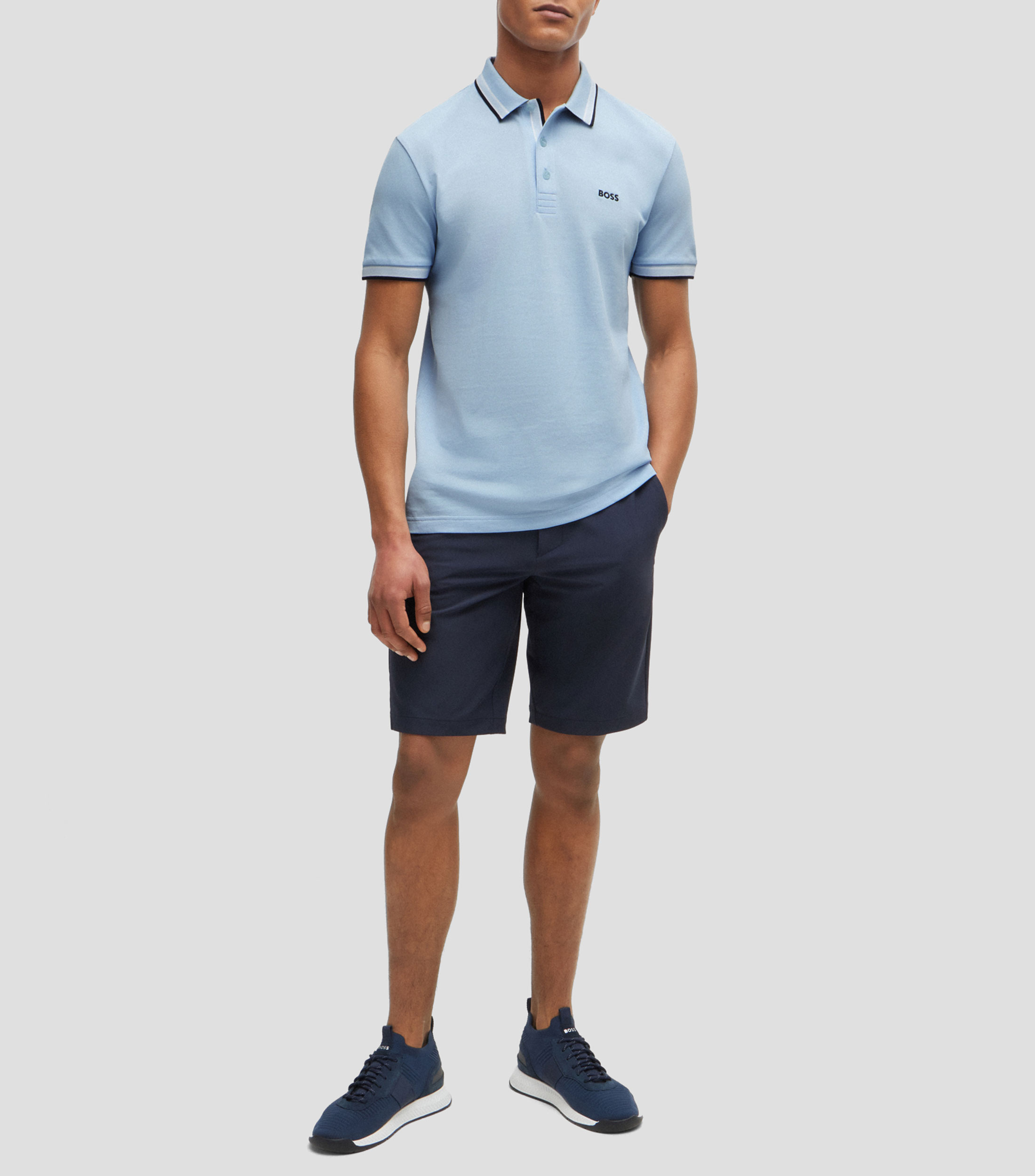 Polo Paddy de piqué de algodón con logo en contraste Hombre